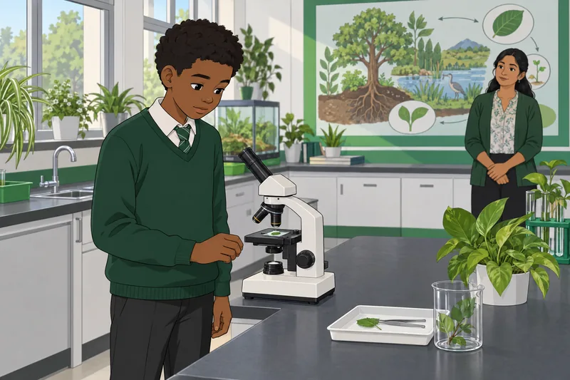 cuestionario de Biología presenta un microscopio.