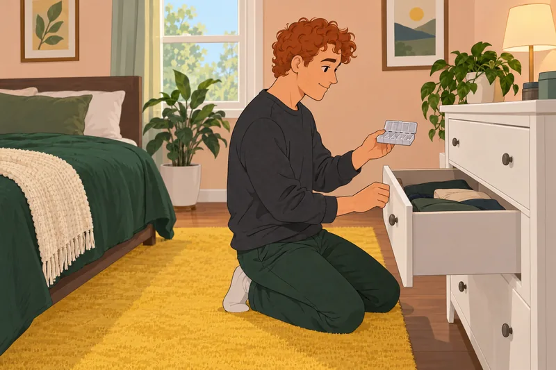 Birth Control Quiz checks a daily organizer.