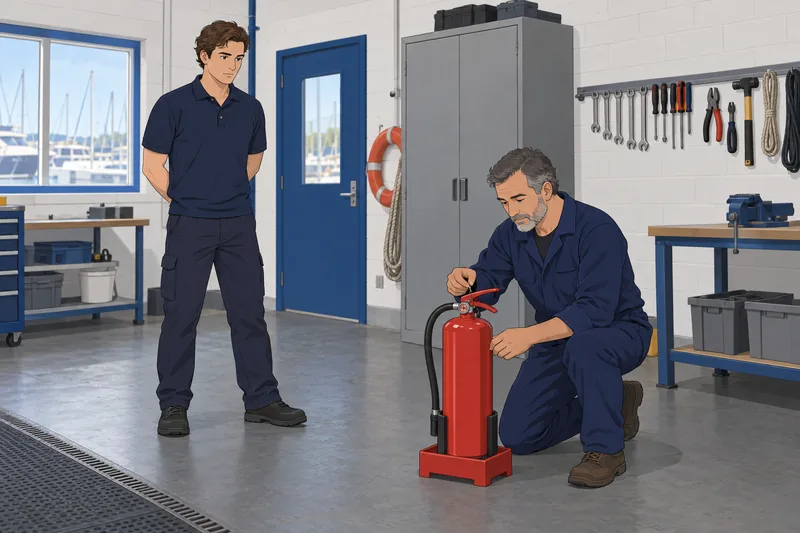 Biscuit Picture Quiz shows an extinguisher check.