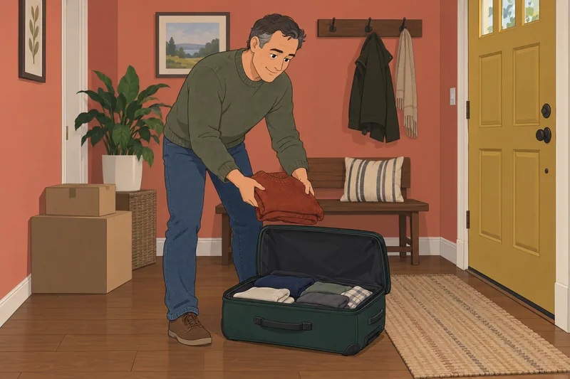 Adaptation Paper-and-Pencil Test depicts a man unpacking.