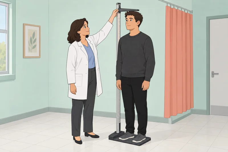 BMI Quiz presents calm height measurement.