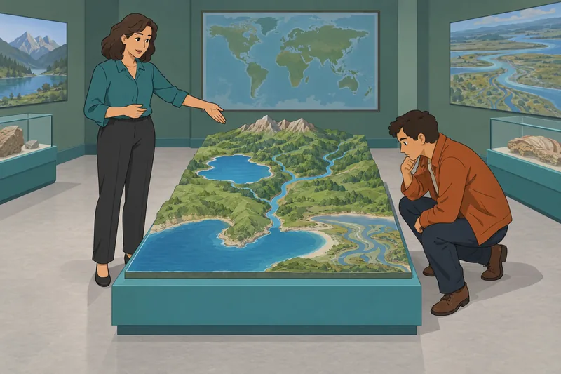 A visitor examines Bodies of Water.
