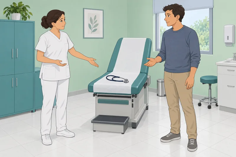 Escena de habilidades para interpretar gestos clínicos.