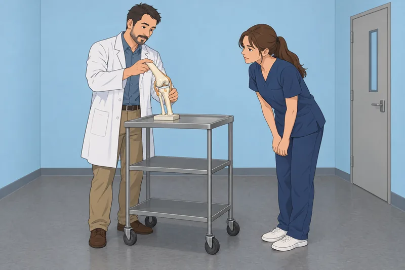 El cuestionario sobre las partes muestra articulaciones.
