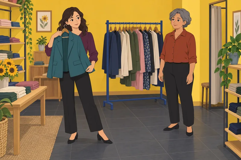 Body Shape Quiz compares jacket proportions calmly.
