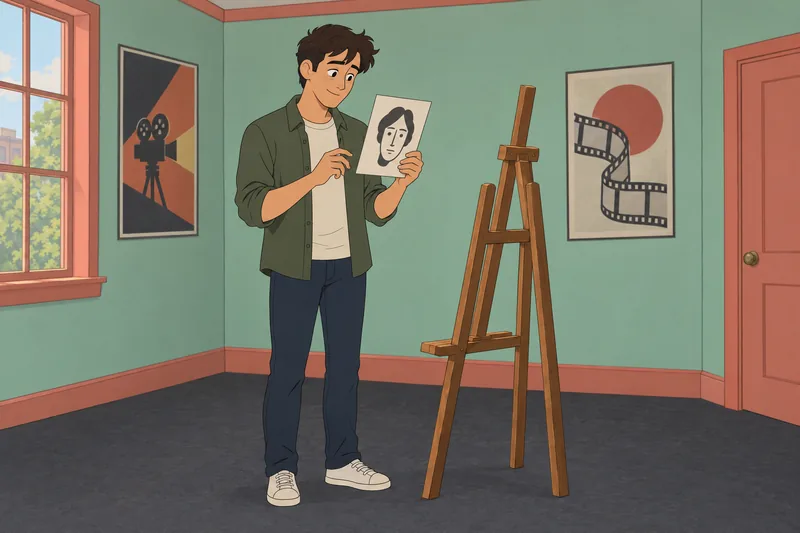 BoJack Character Quiz fan studies a portrait card.
