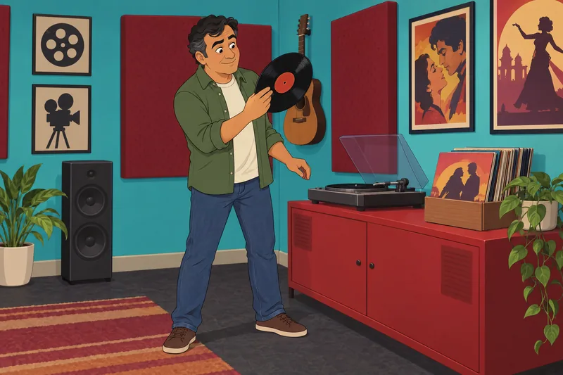 Bollywood Song Quiz shows a vinyl record.