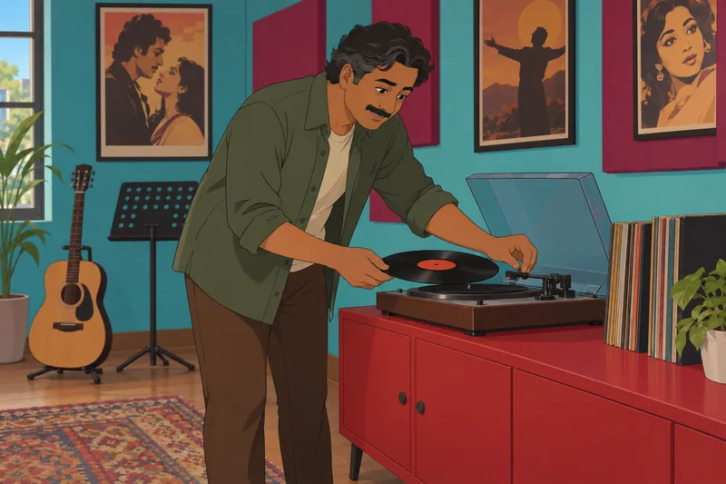 Quiz de canciones muestra un disco de vinilo.