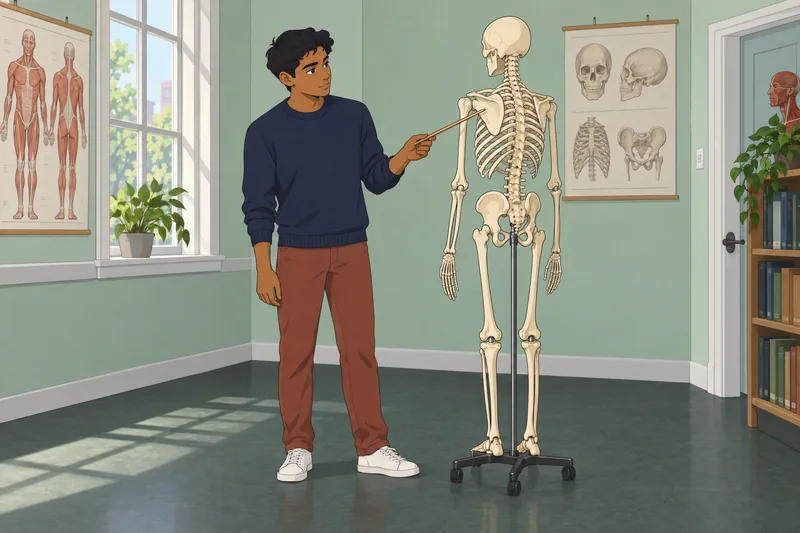 Bone Landmarks Quiz shows skeleton study.