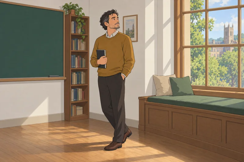 Quiz de personajes muestra un docente escribiendo.