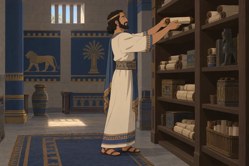 Escena del cuestionario sobre el en archivo real.