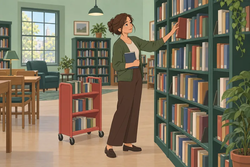 cuestionario de personalidad: bibliotecaria compara dos libros.
