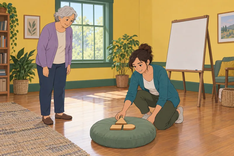 Brain Age Quiz, wooden blocks suggest memory practice.