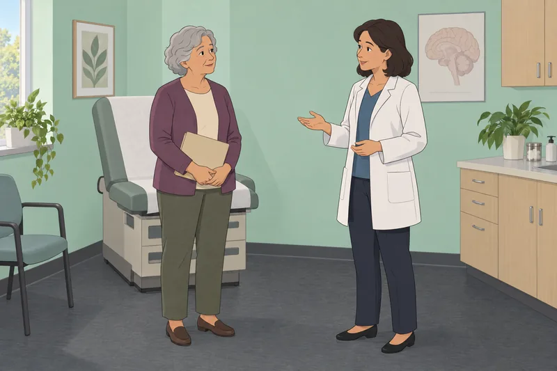 Brain Age Quiz, a calm clinic discussion.