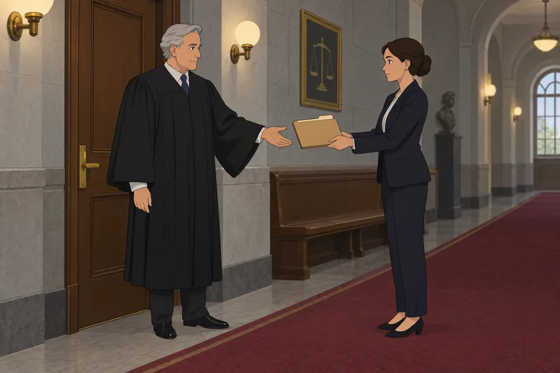 Officials discuss Branches of Government in court.