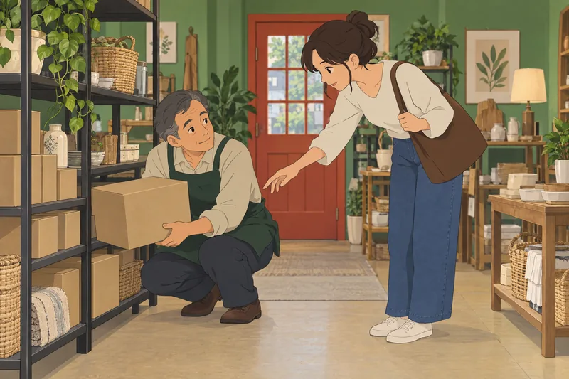 Brand Quiz examines packaging in a shop.