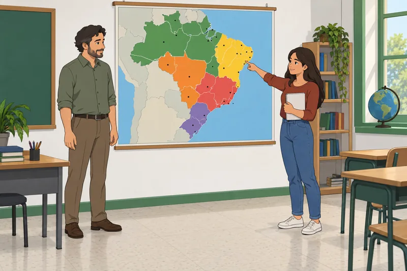 El cuestionario sobre los estados guía regiones.