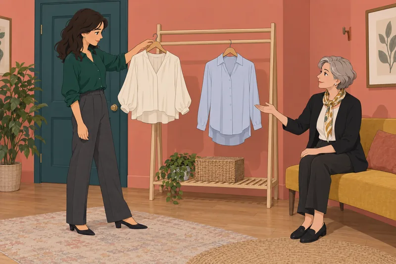 Breast Shape Quiz compares two boutique blouses.