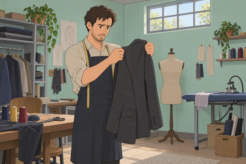 Perfectionism test shows a tailor checking a seam.