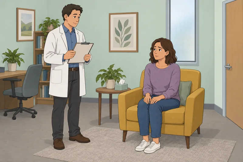 Brief Psychiatric Rating appears in a calm clinic.
