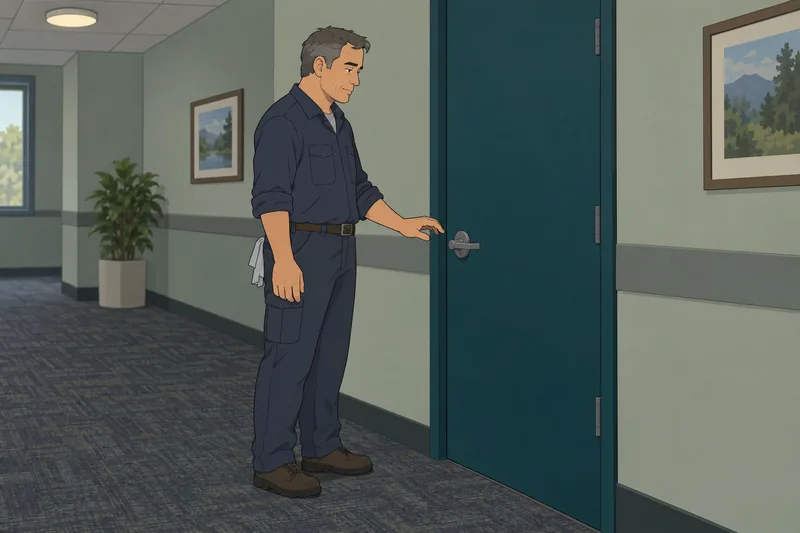 Brief Stress Tolerance faces a closed door calmly.