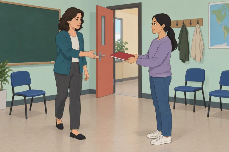 El cuestionario sobre “bring” muestra un estudiante entrando.