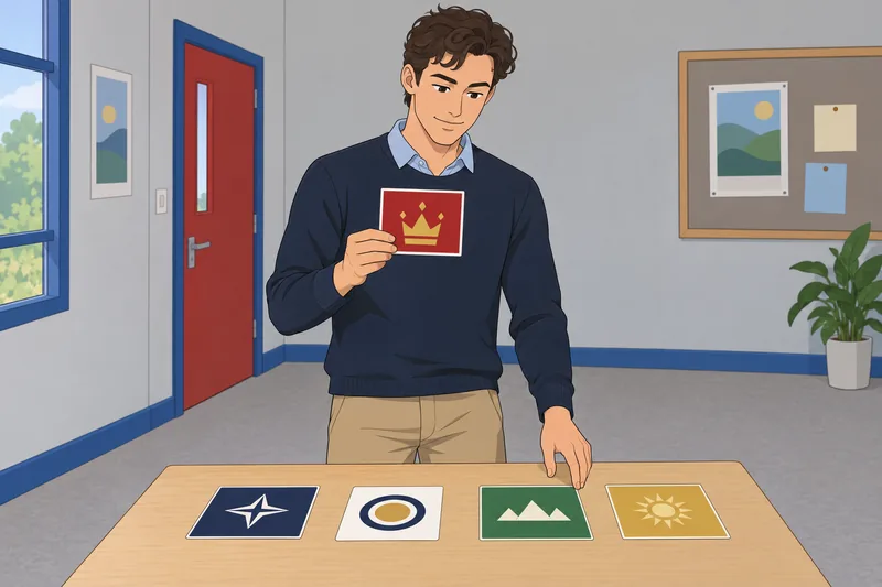 El cuestionario de logos en un aula.