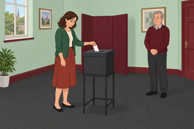 British Political Quiz: a ballot enters the box.