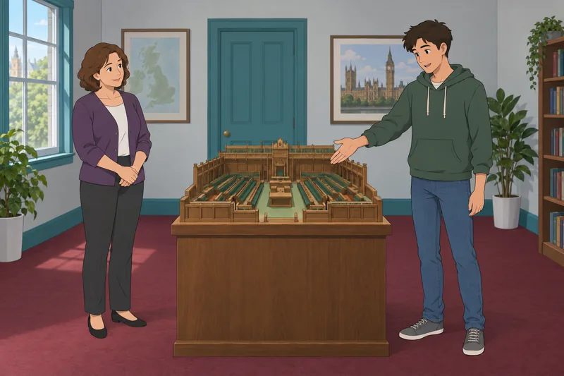 El cuestionario sobre política muestra el Parlamento.