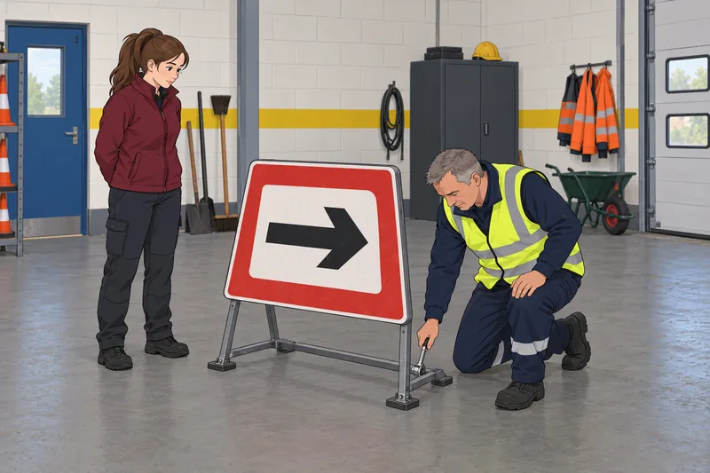 British Road Signs frame a diversion drill.