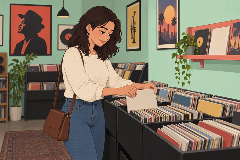 El cuestionario sobre Bruno en una tienda musical.