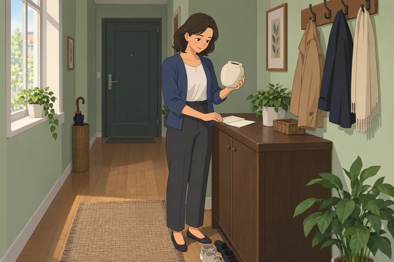Budget Quiz shows a woman checking savings.