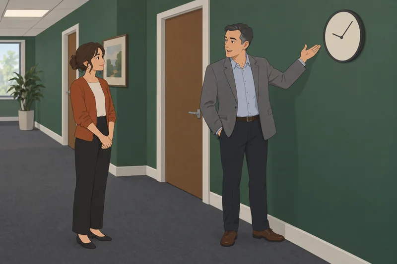 Business Communication Culture unfolds beside a wall clock.