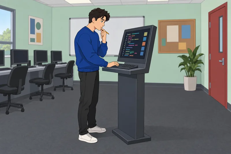 C Programming Quiz shows a learner reading code.