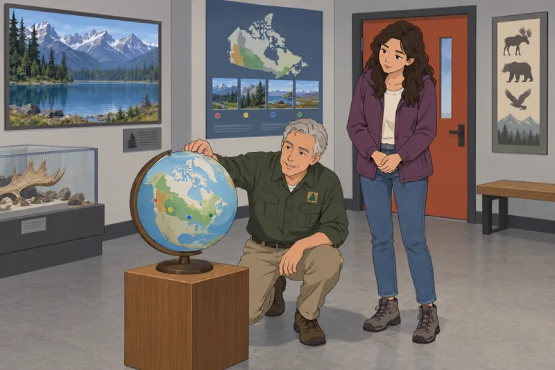 Canada Cities Quiz features a rotating geography globe.