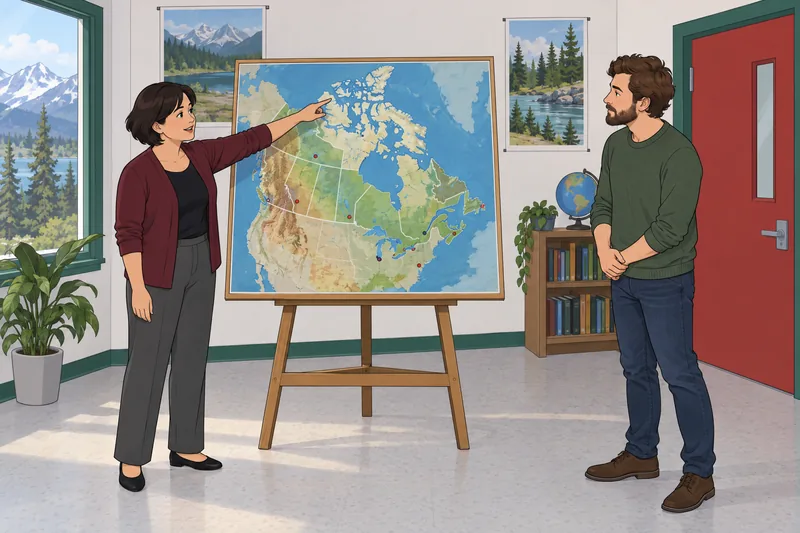 Canada Cities Quiz shows a Canadian map lesson.