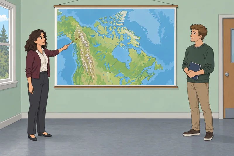 Canada Physical Features appear on a classroom map.