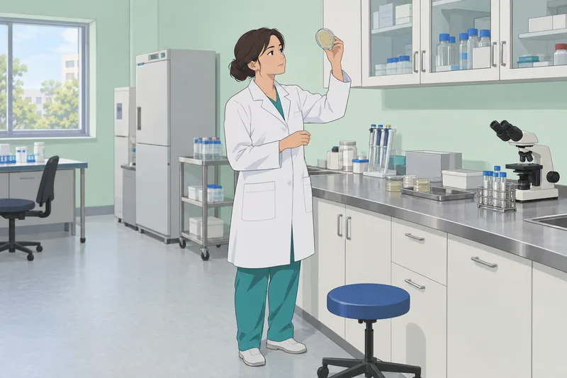Candida Quiz shows a clinician examining cultures.