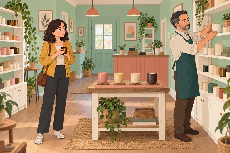 Quiz de aromas: comparar velas en una tienda.