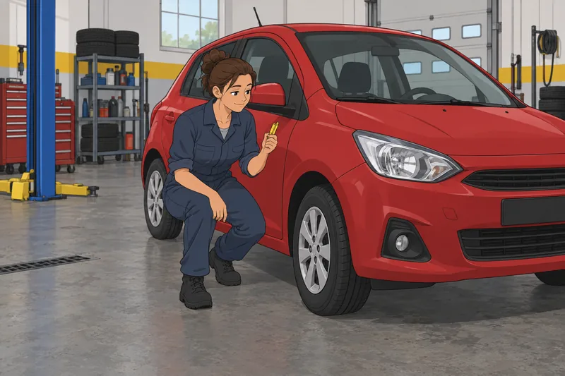 Una escena del cuestionario sobre automóviles muestra neumáticos.
