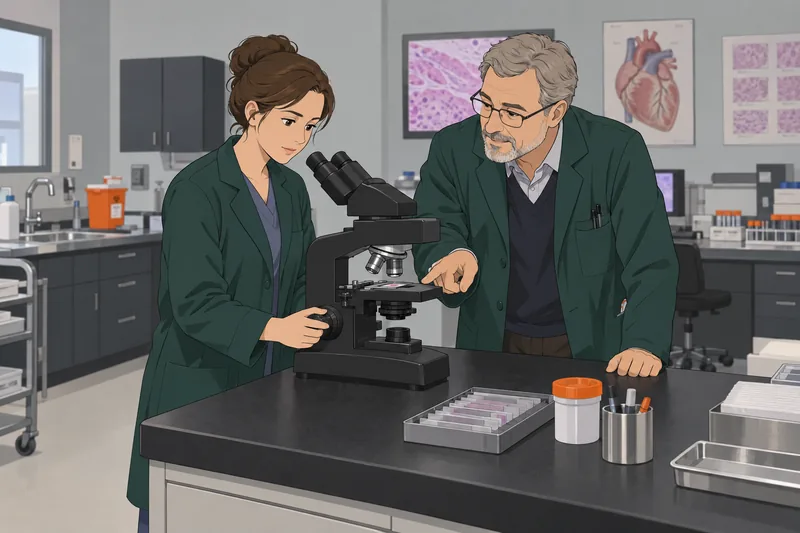 El cuestionario de patología muestra un microscopio.