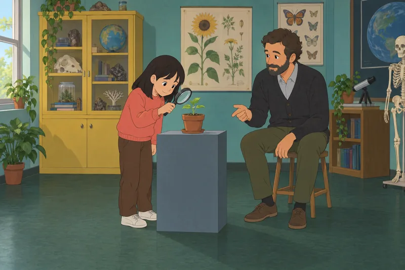 Career Quiz for: child investigates a seedling.