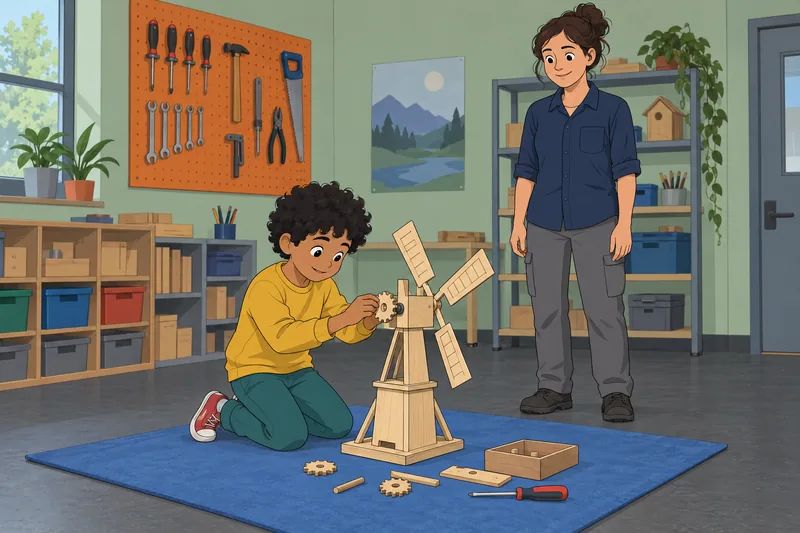 Career Quiz for: a child builds a windmill.