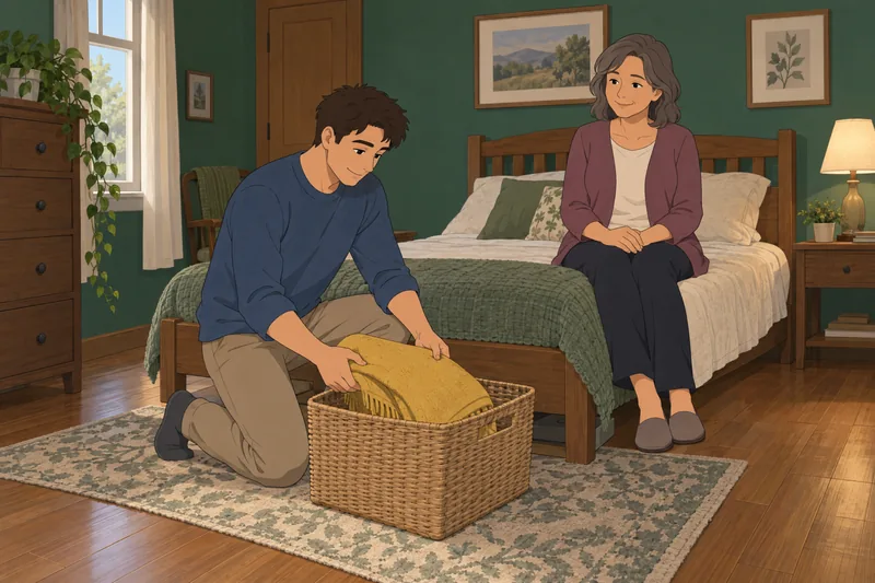Caregiver Quiz shows practical help with bedding.