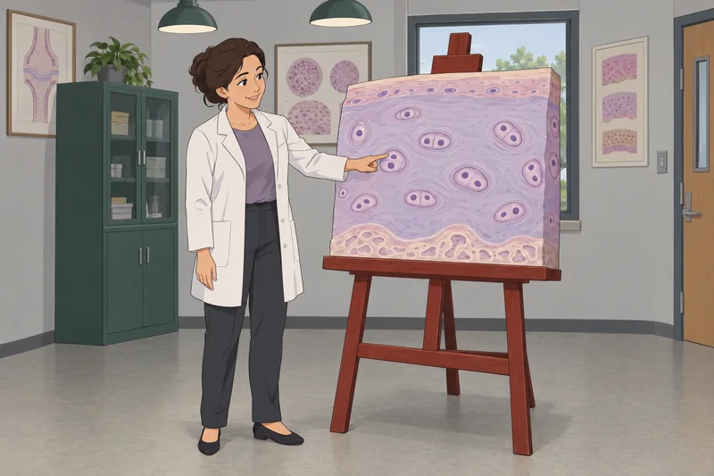 Cartilage Histology Quiz presents a cartilage model.