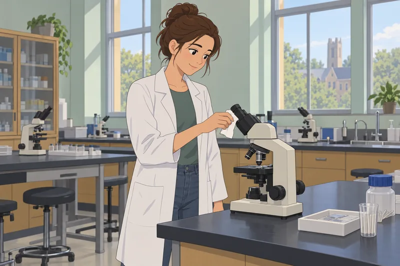 El cuestionario de histología muestra una revisión microscópica.