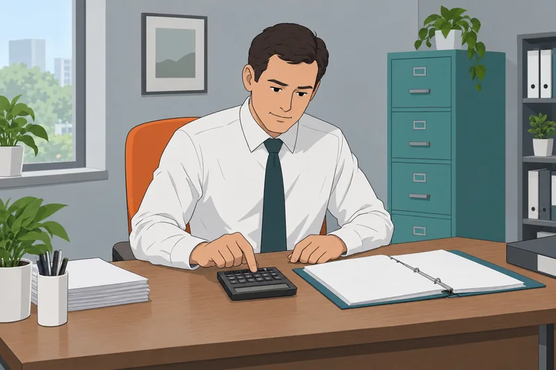 Cash Flow Statement calculations happen at an office desk.