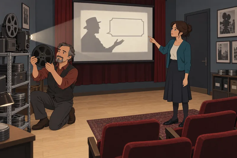 Catchphrase Quiz unfolds in a film archive.