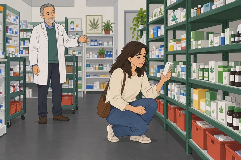 CBD Quiz examines a sealed product carton.