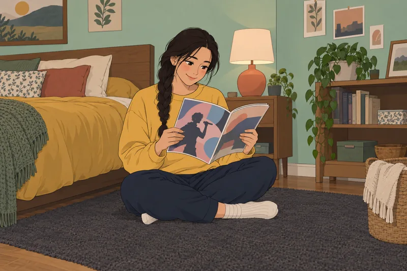 Celebrity Crush Quiz shows a thoughtful magazine moment.